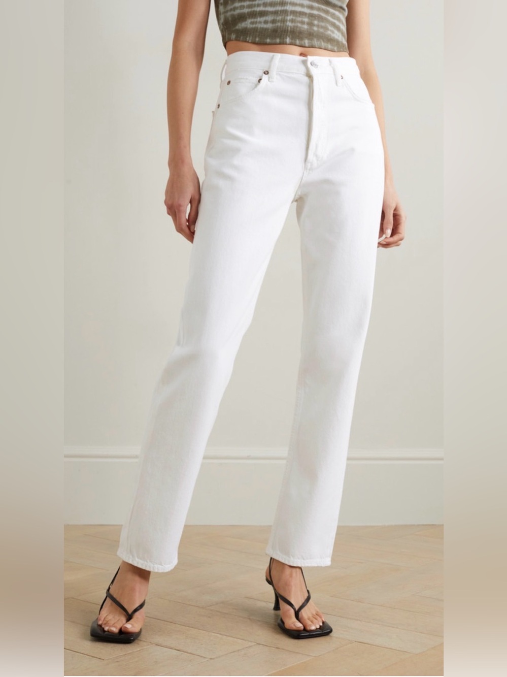 Agolde White Straight Leg Jeans - Picture 1 of 9